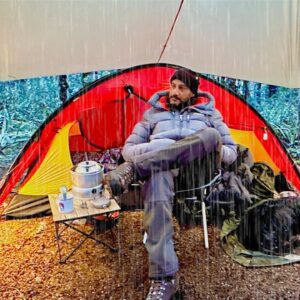 Camping in Rain Forest - Heavy Rain - Tent and Tarp