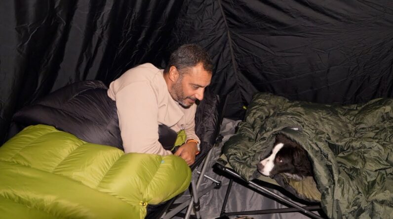 Solo CAMPING in the RAIN - Zempire Air TENT - Dog