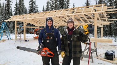 Building a Sawmill Shed | Install Rafters and Metal Roofing + Total Project Cost